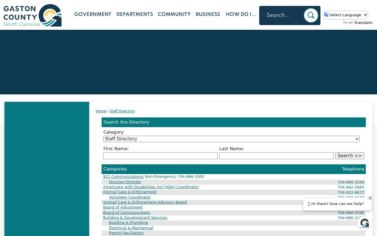 Gastonia people search in the Gaston County government directory