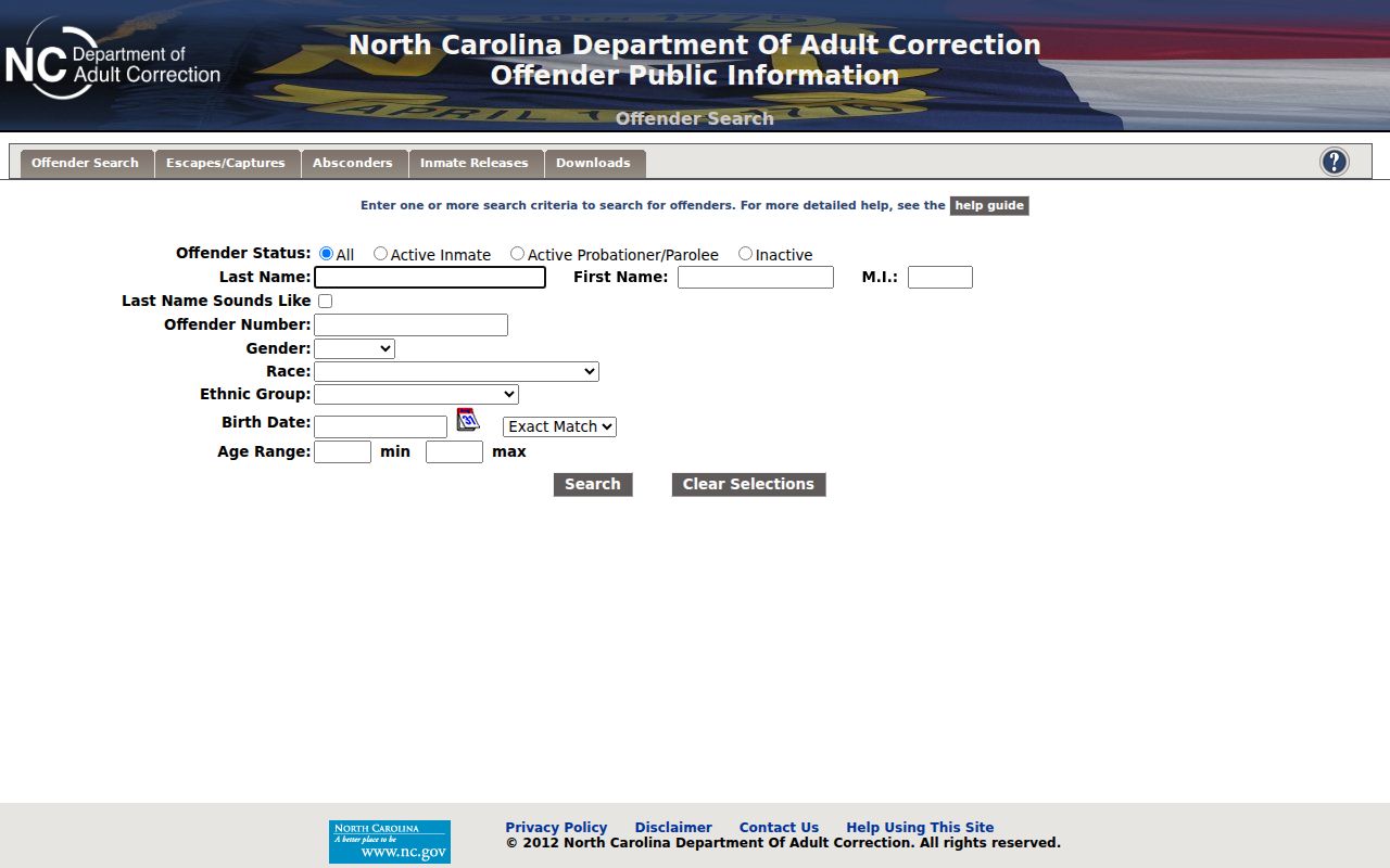 Gastonia people search using North Carolina offender records