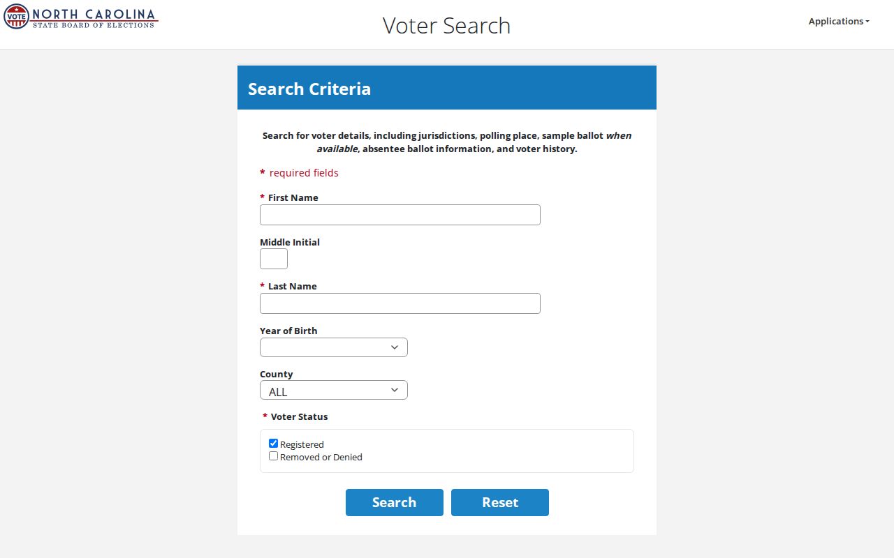 Gastonia people search using the North Carolina voter lookup