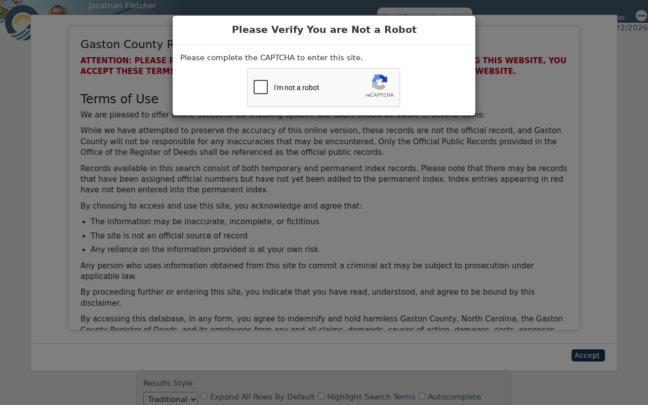 Gastonia people search using the Gaston County deed index