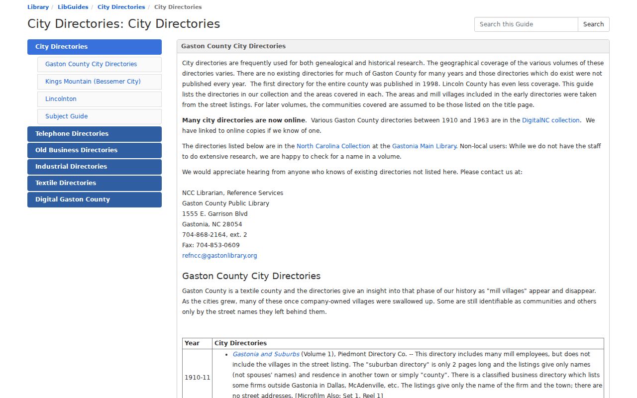 Gastonia people directories historic city directory guide
