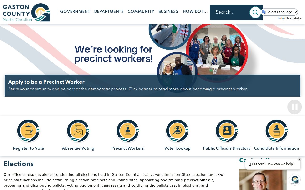 Gastonia voter records Gaston County Elections office resources